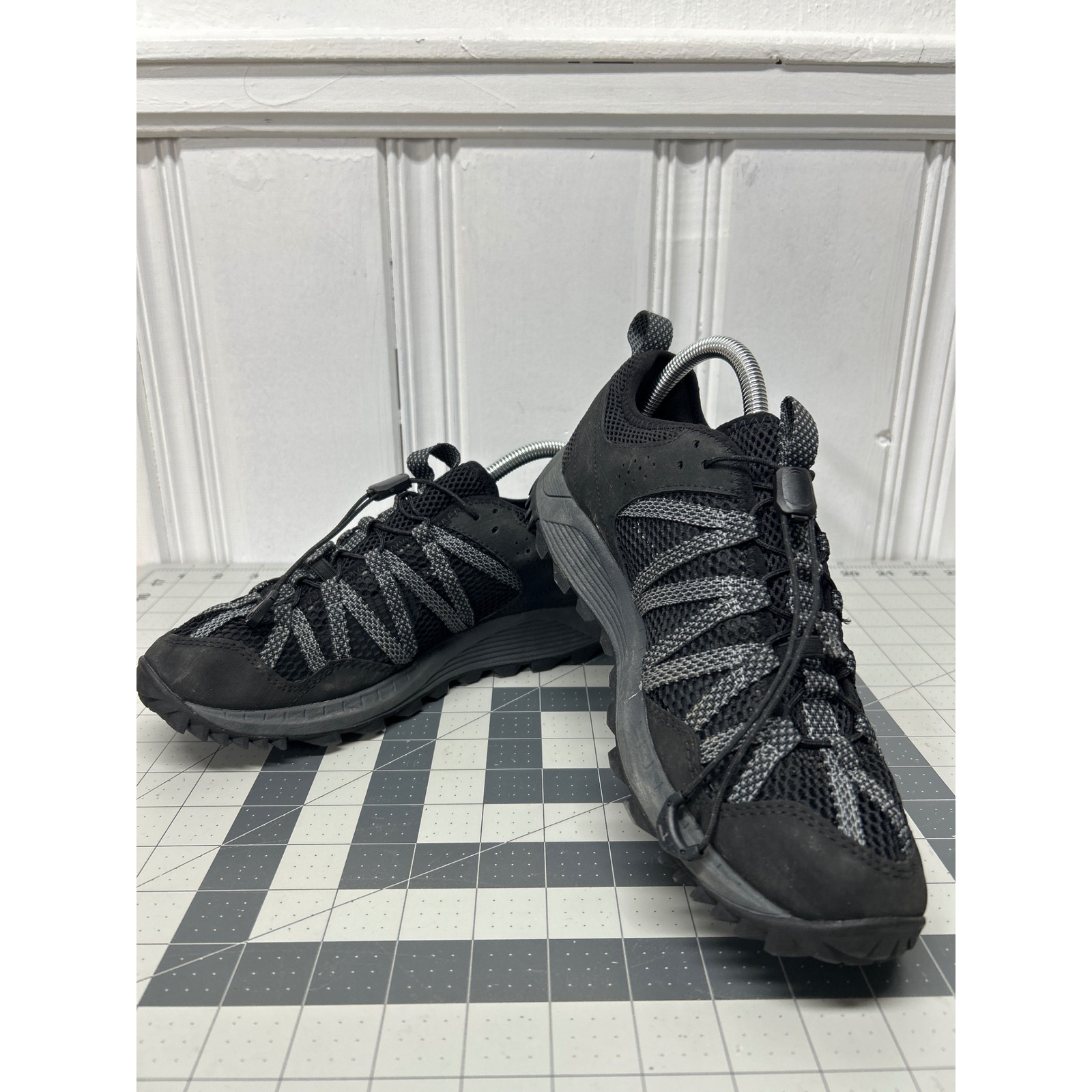 Merrell Wildwood Aerosport Hiking Shoes Men Size 8 Black Grey Womens Unisex